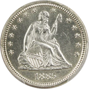 image for: 1885 25c PCGS MS64 - Low Mintage Date