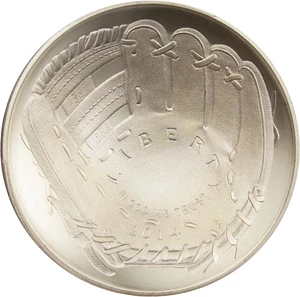 image for: 2014-P Baseball Hall of Fame $1 PCGS MS69 - No Reserve!