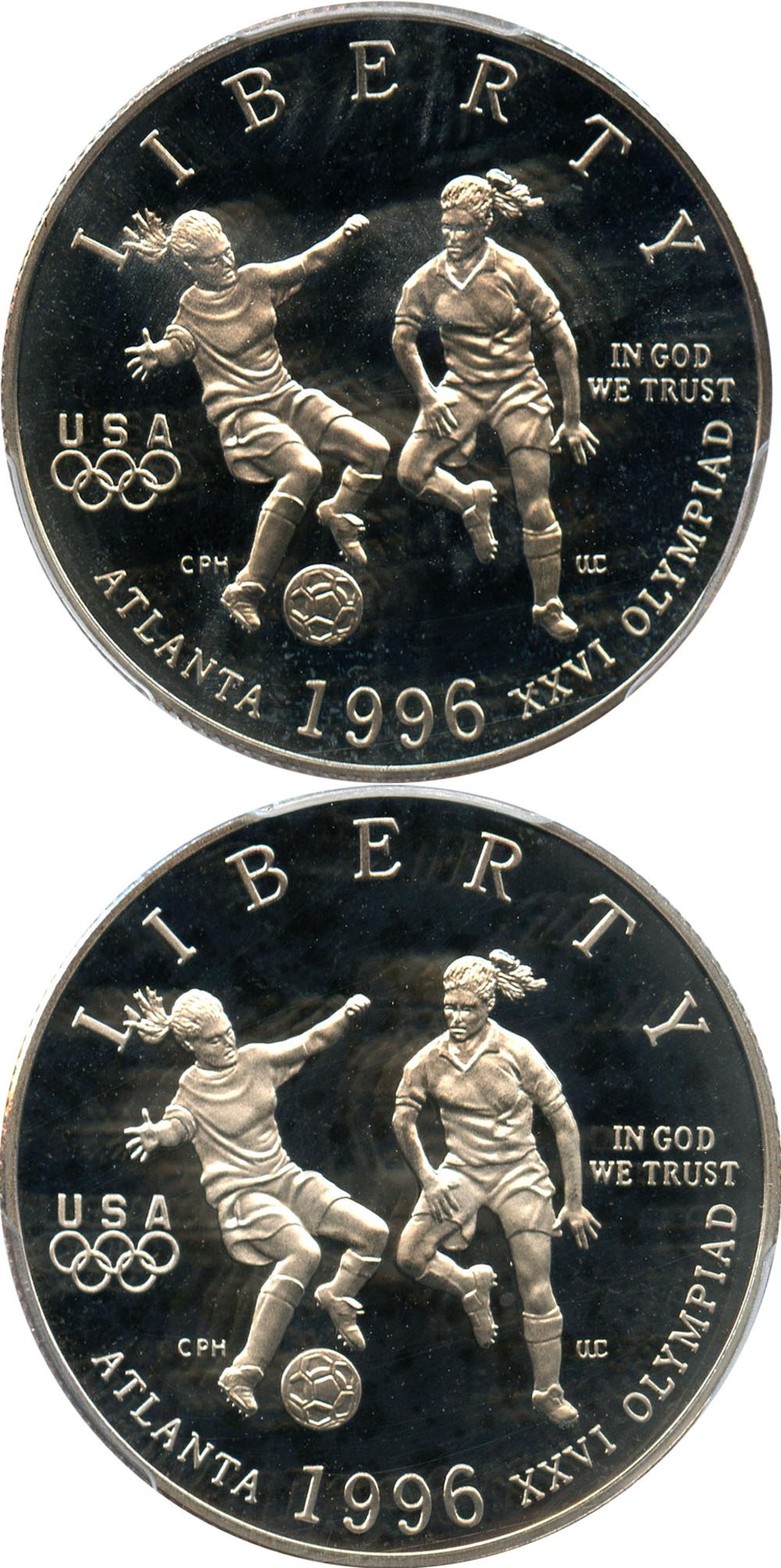 image for: Investor Lot of 1996-S Olympic Soccer 50c: All PCGS Proof 69 DCAM (2 Coins) - No Reserve!