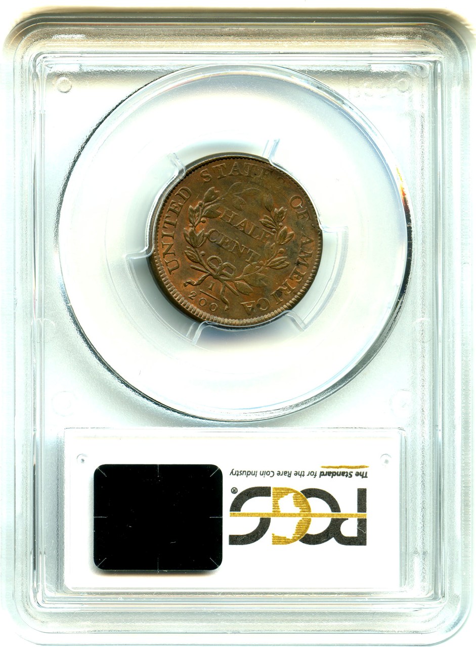 image for: 1806 1/2c PCGS/CAC MS62 RB (Large 6, Stems)