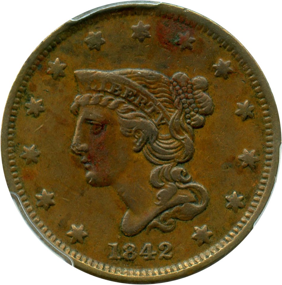 image for: 1842 1c PCGS VF30 (Small Date)