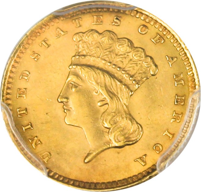 image for: 1857 G$1 PCGS MS64