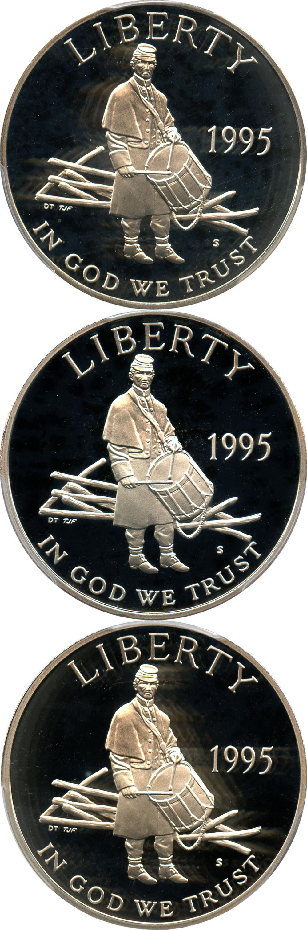 image for: Investor Lot of 1995-S Civil War 50c: All PCGS Proof 69 DCAM (3 Coins) - No Reserve!