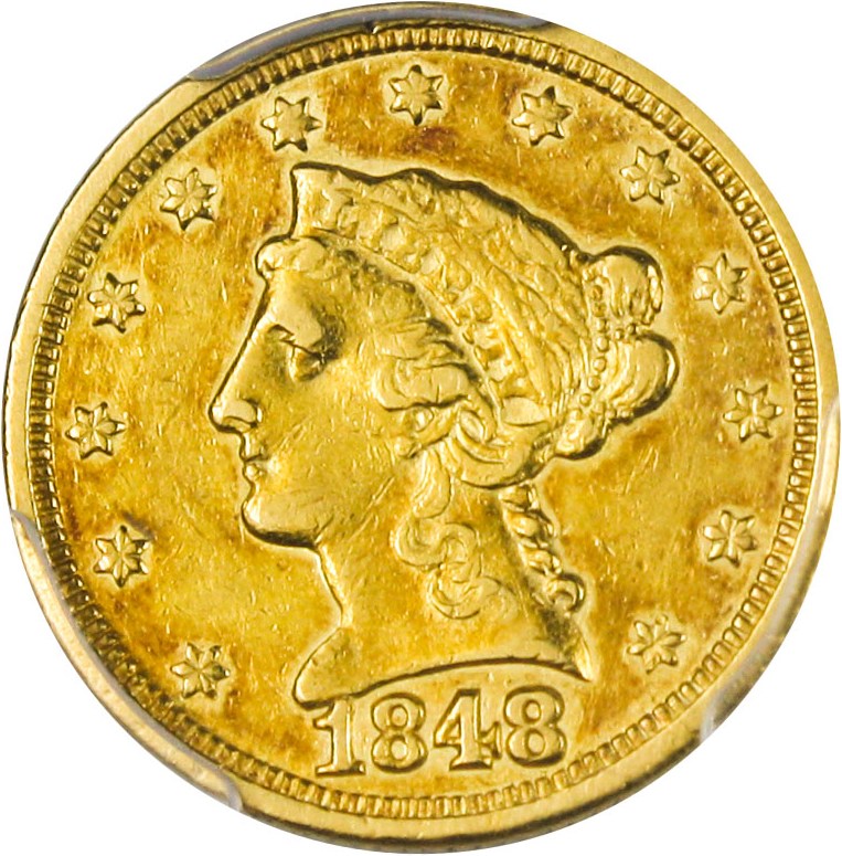 image for: 1848-C $2 1/2 PCGS AU55