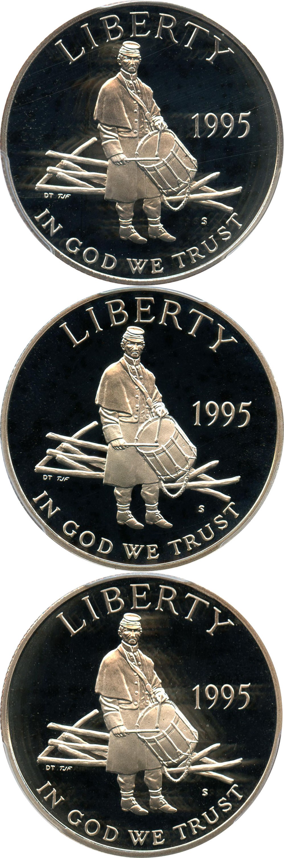 image for: Investor Lot of 1995-S Civil War 50c: All PCGS Proof 69 DCAM (3 Coins) - No Reserve!