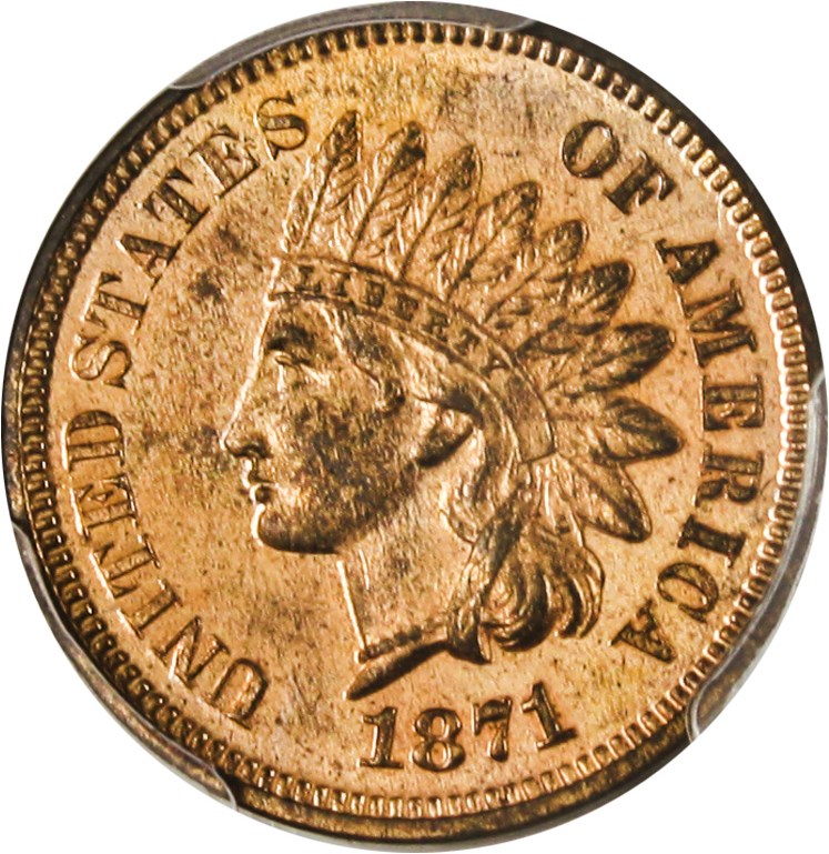 image for: 1871 1c PCGS Proof 65 RB - Scarce Proof Cent