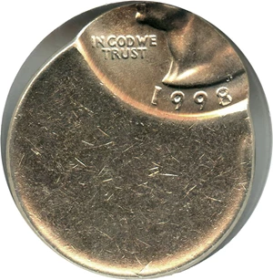 image for: 1998-P 25c NGC MS64 (Struck 65% off Center)