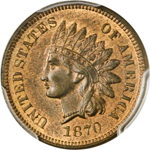 image for: 1870 1c PCGS MS65 RB (Double Die Reverse, FS-801)