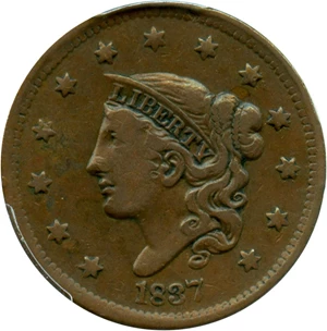 image for: 1837 1c PCGS VF25 (Head of 1838)
