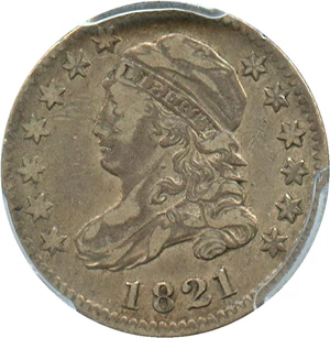 image for: 1821 10c PCGS/CAC VF30 (Large Date) - No Reserve!