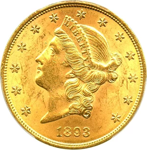 image for: 1893 $20 PCGS MS63 - No Reserve!
