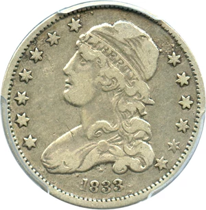 image for: 1833 25c PCGS/CAC VF20