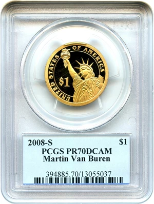 image for: 2008-S Martin Van Buren $1 PCGS Proof 70 DCAM - No Reserve!