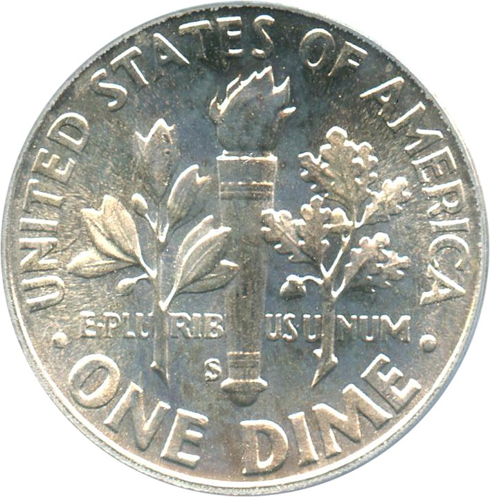 image for: 1947-S/D 10c PCGS MS66 FB (OMM, FS-502)