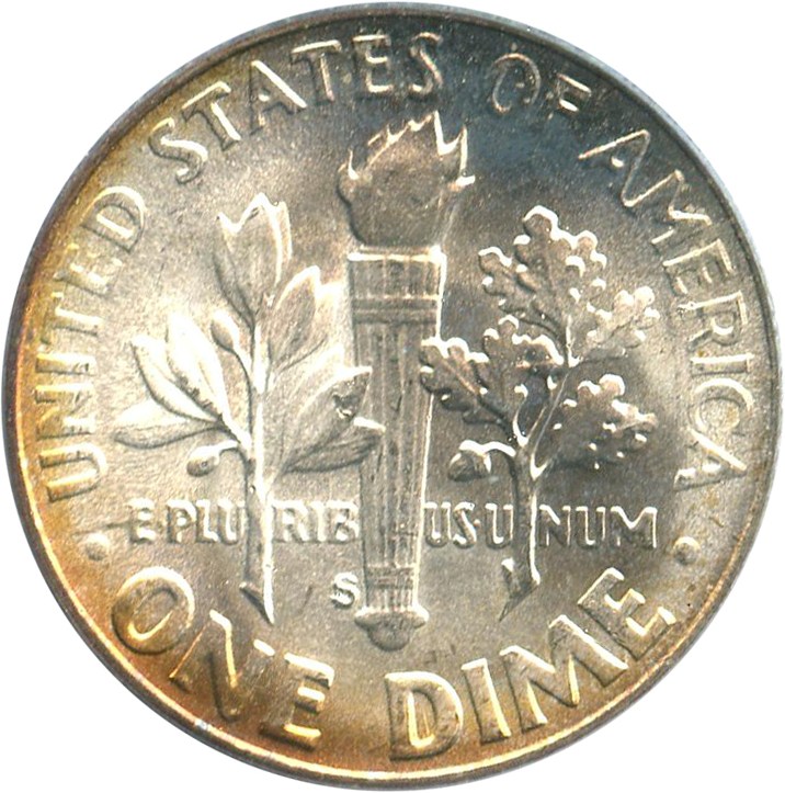 image for: 1947-S/D 10c PCGS MS65 (OMM, FS-501)