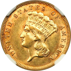 image for: 1888 $3 NGC AU58 - Low Mintage Issue