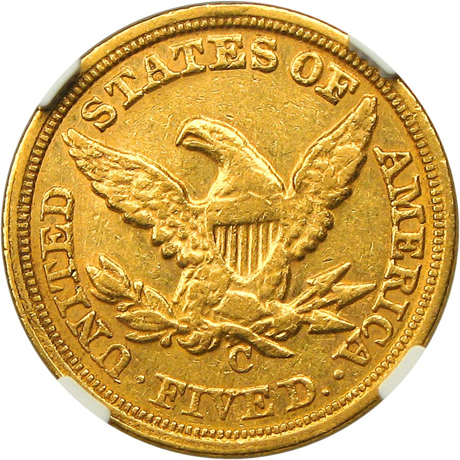 image for: 1860-C $5 NGC AU58 - Desirable Charlotte Gold Coin