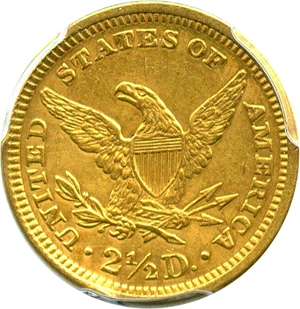 image for: 1874 $2 1/2 PCGS Genuine AU Details (Mount Removed) - No Reserve!