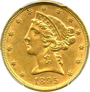 image for: 1895 $5 PCGS AU58 - No Reserve!