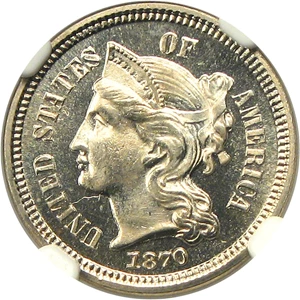 image for: 1870 3cN NGC Proof 65 CAM