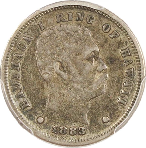 image for: 1883 10c Hawaii PCGS/CAC XF45