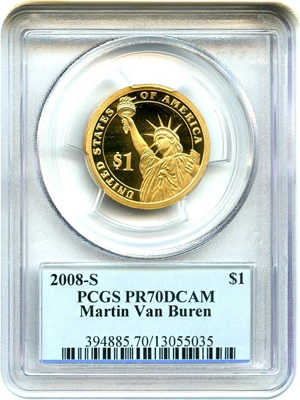 image for: 2008-S Martin Van Buren $1 PCGS Proof 70 DCAM - No Reserve!