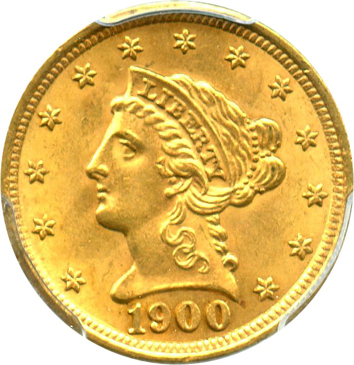 image for: 1900 $2 1/2 PCGS MS63 - No Reserve!