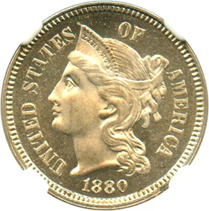 image for: 1880 3cN NGC/CAC Proof 66 CAM