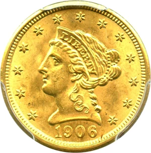 image for: 1906 $2 1/2 PCGS MS64 - No Reserve!