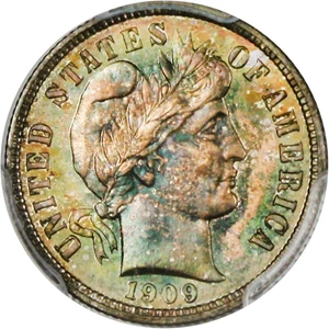image for: 1909 10c PCGS Proof 66 - Colorful Toning