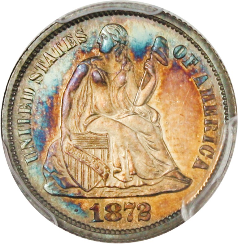 image for: 1872 10c PCGS Proof 63