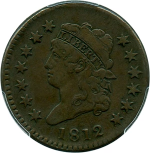 image for: 1812 1c PCGS/CAC VF35 (Large Date) Very Scarce Classic Head Cent