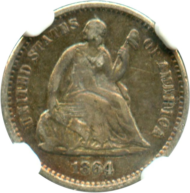 image for: 1864-S H10c NGC VF35