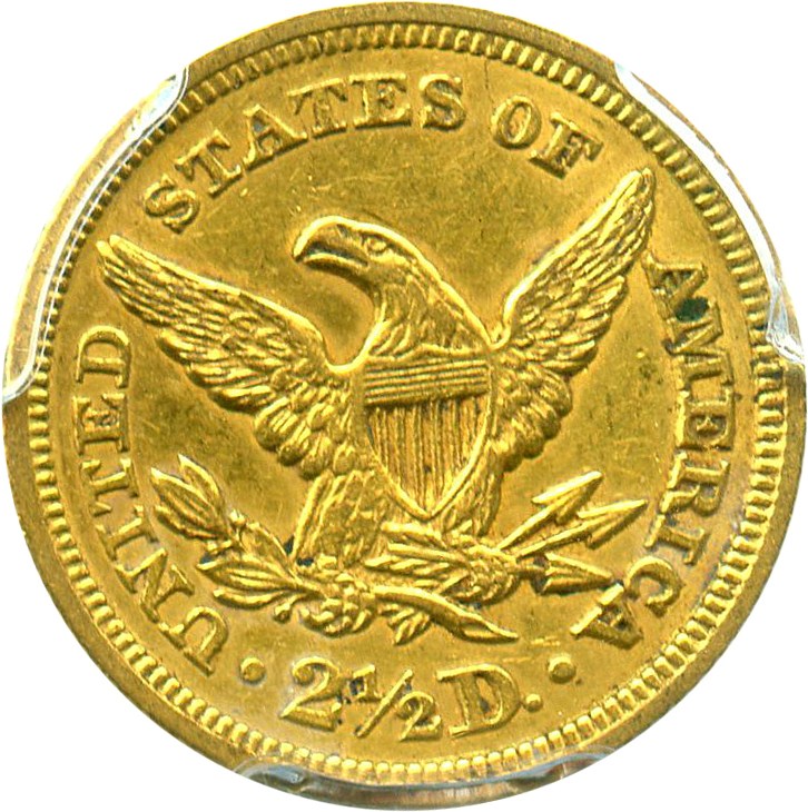 image for: 1847 $2 1/2 PCGS AU55 - No Reserve!