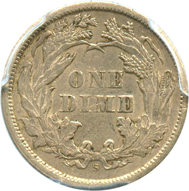 image for: 1873-S 10c PCGS AU53 (Arrows)