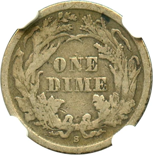 image for: 1862-S 10c NGC VF25
