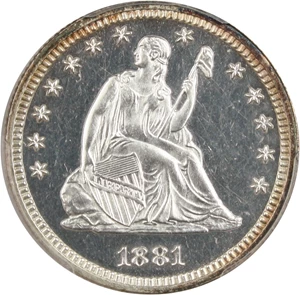 image for: 1881 25c PCGS/CAC Proof 63