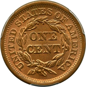 image for: 1850 1c PCGS MS64 RD - No Reserve!