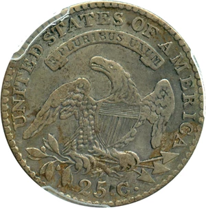 image for: 1818/5 25c PCGS F15 - Popular Overdate Bust Quarter