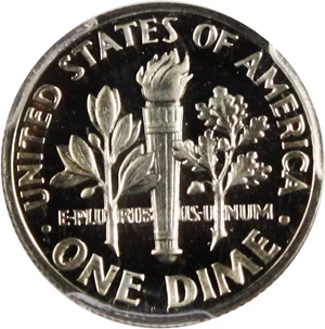 image for: 1970 No S 10c PCGS Proof 68 - Scarce Mint Error - Mintmark Omitted