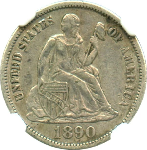 image for: 1890-S 10c NGC XF45