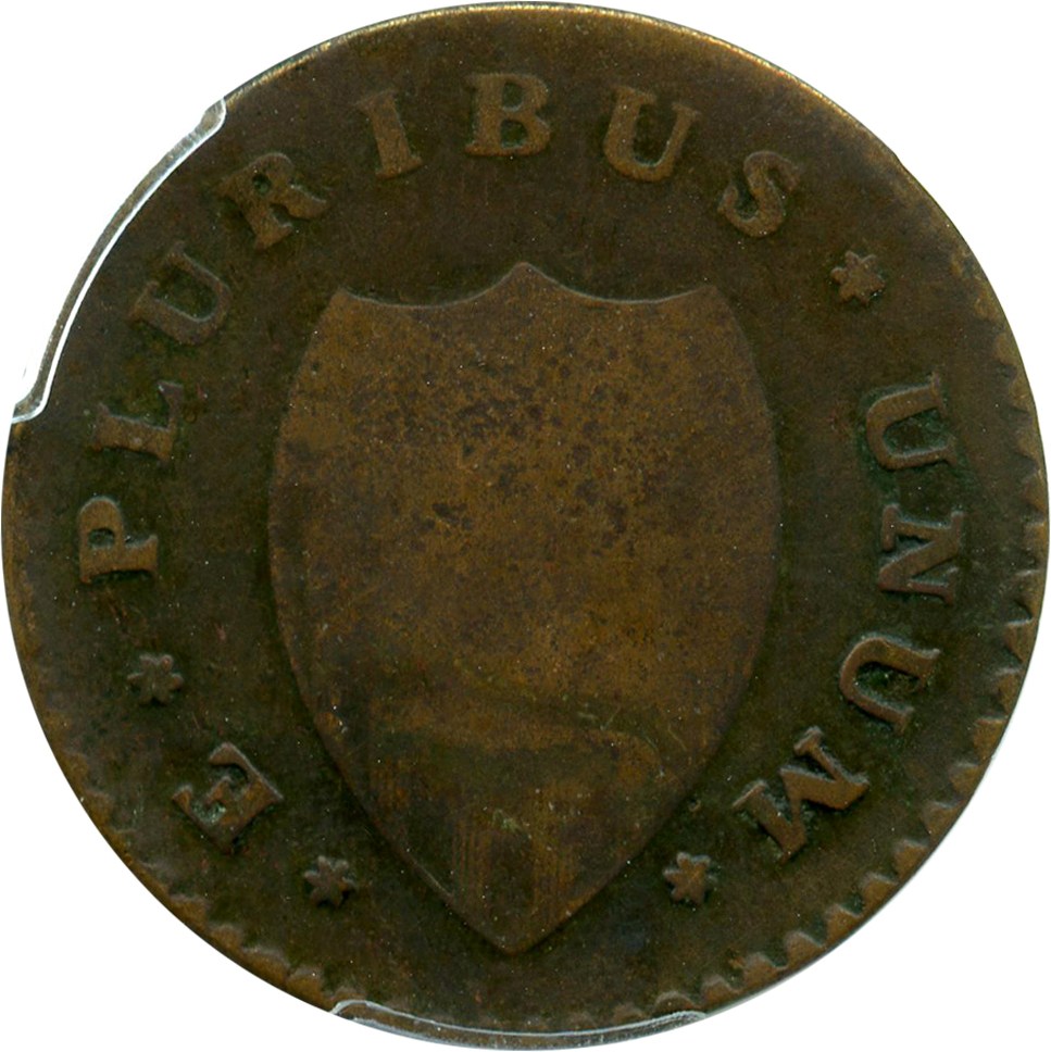 image for: 1786 New Jersey PCGS F15 (Narrow Shield) Scarce Colonial