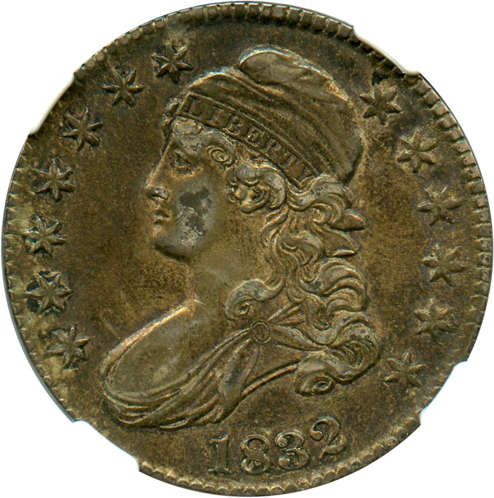 image for: 1832 50c NGC AU55 (O-101, Large Letters)