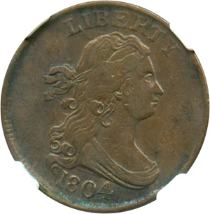 image for: 1804 1/2c NGC XF40 (Crosslet 4, No Stems) Popular Early Type Coin
