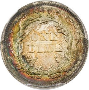 image for: 1863 10c PCGS/CAC MS62 - Very Scarce Civil War Era Issue