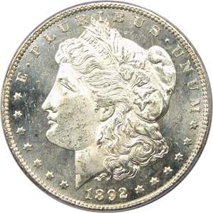 image for: 1892-CC $1 PCGS/CAC MS63 PL - Scarce Prooflike Morgan Dollar from Carson City