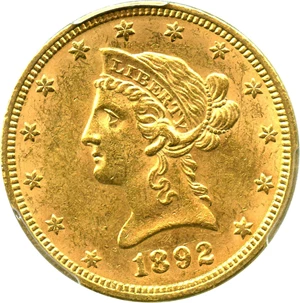 image for: 1892 $10 PCGS MS62 - No Reserve!