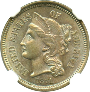 image for: 1871 3cN NGC MS65 - No Reserve!