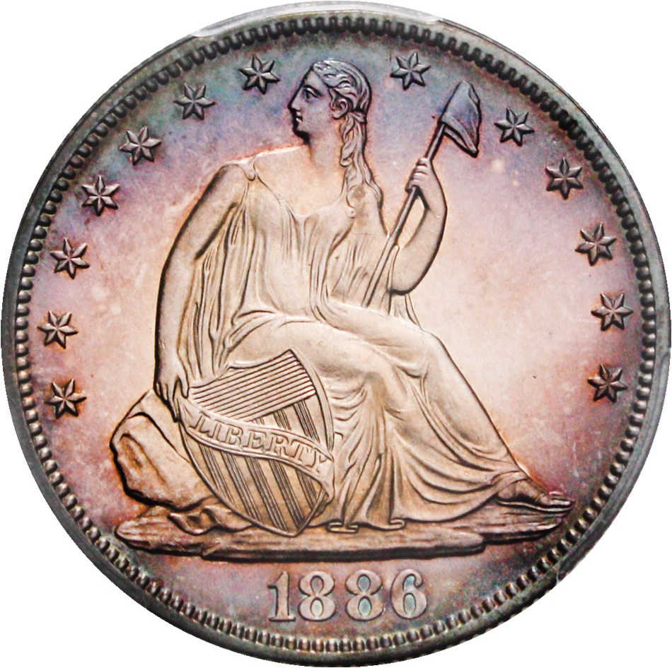 image for: 1886 50c PCGS/CAC Proof 64 CAM - Colorful Toning