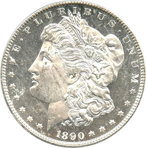 image for: 1890-CC $1 PCGS/CAC MS62 DMPL OGH